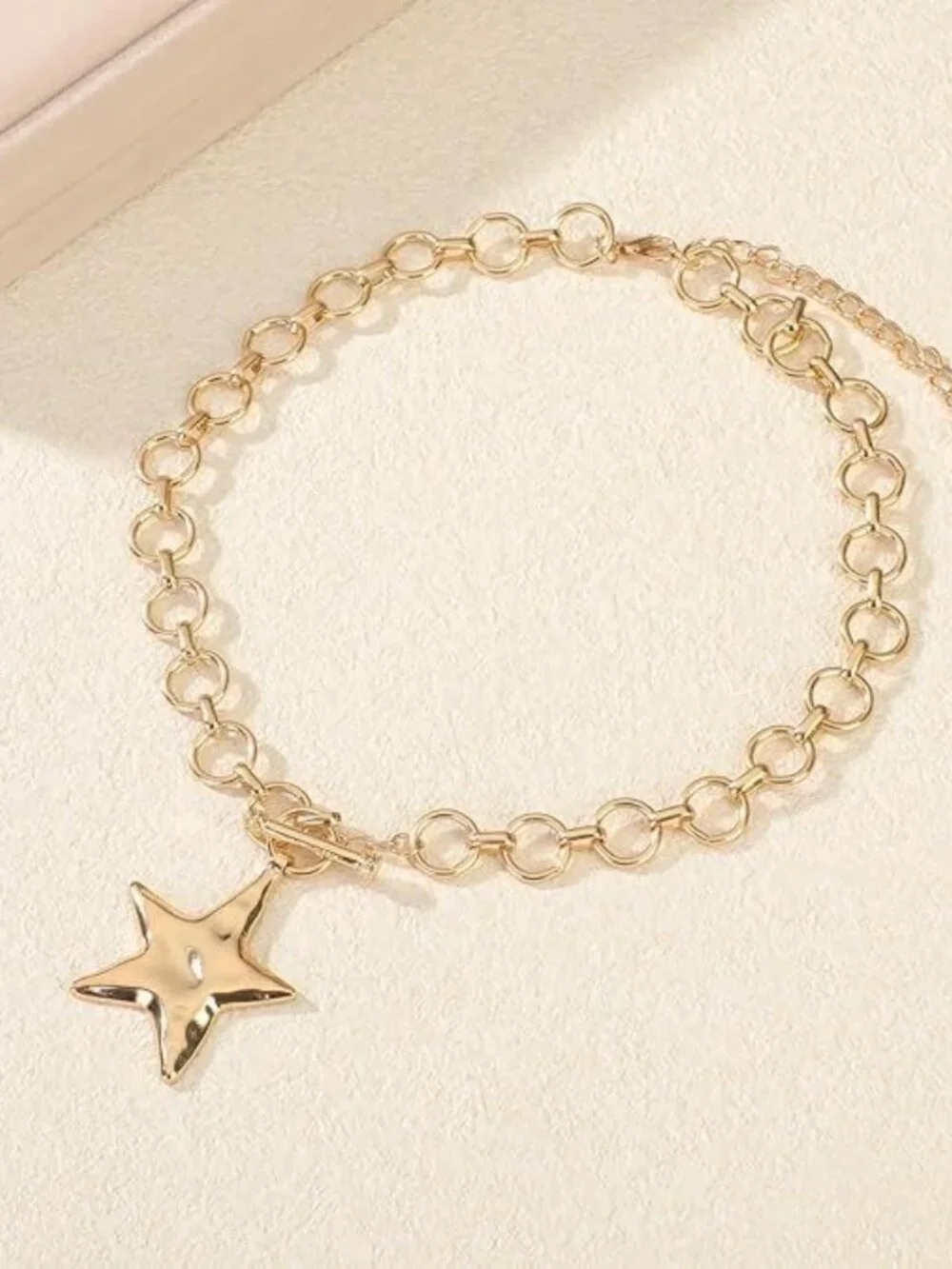 Chunky Gold Star Necklace Big Silver Statement Necklace for Women Big Star Chunk - Picture 7 of 7